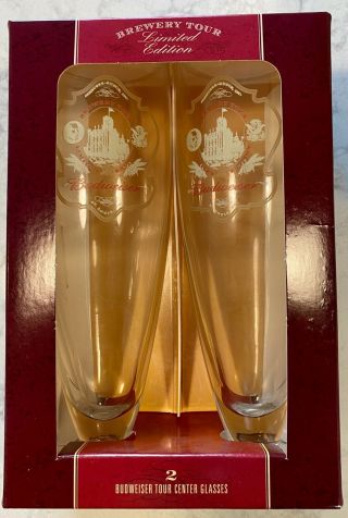 Budweiser Brewery Tour Limited Edition Set Of 2 Glasses & Bottle Opener