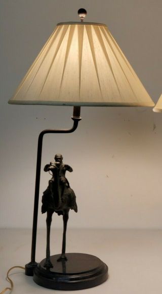 Maitland - Smith Bronze Patina Ostrich Riding Monkey Lamp