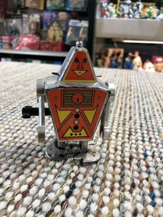 Vintage 1970s Silver Space Walking Robot Wind Up Toy