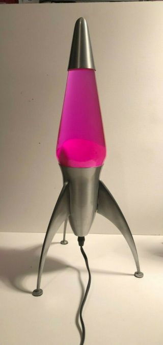 Vintage 1990s Retro Rocket,  Red Lava Lamp.  20  Inch