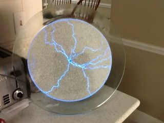 Luminglas 12 " Blue Plasma Tesla Lightning Light Disc Touch Sound