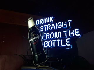 Guinness Bottle Beer Light Lamp Neon Sign 24 " By 24 " Neon Great