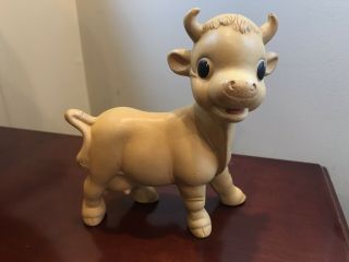 Vintage Cow Squeak Toy By Rempel Akron Ohio Usa Still Squeaker