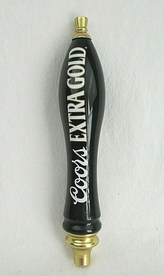 Coors Extra Gold Black Wood Tap Handle 11.  5 "