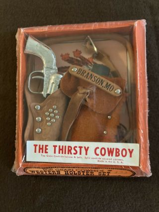 Nos Thirsty Cowboy Toy Gun Holster Set By John R.  Craighead Co Made In Usa