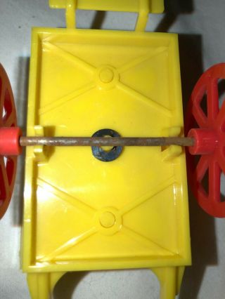 Vintage Plastic & Metal Toy - Yellow Cart with harness to be pulled by a Horse 2