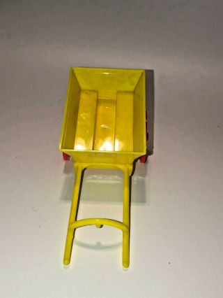 Vintage Plastic & Metal Toy - Yellow Cart with harness to be pulled by a Horse 3