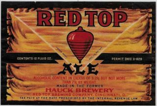 Irtp Red Top Ale - Formerly Hauck Brewery - Cincinnati,  Ohio - Beer Bottle Label Bs15