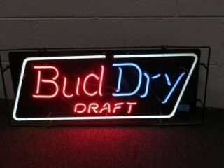 Vintage Discontinued Bud Dry Draft Neon Sign