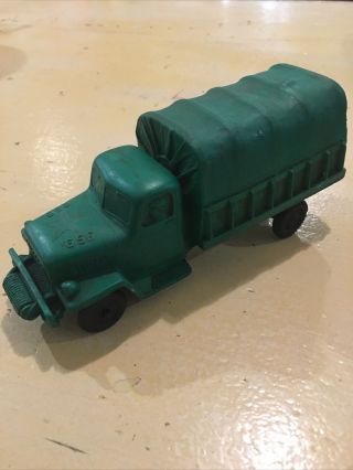 Vintage Military 656 Rubber Plastic Green Toy Army Truck
