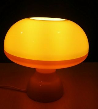 Vintage Plastic 1960s Orange Mushroom Lamp