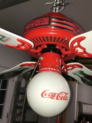 Vintage Coca Cola Ceiling Fan 44 " With Light - Complete And