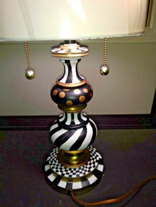 Mackenzie Childs Style Tabletop Lamp Hand Painted