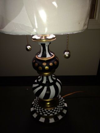 MacKenzie Childs Style Tabletop Lamp Hand Painted 2