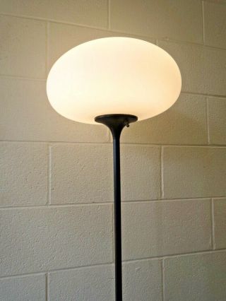 Bill Curry Tulip Floor Lamp Mushroom Glass Shade Mid Century Laurel black VGC 2