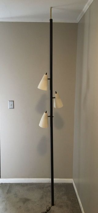 Vintage Mid Century Modern Tension Pole Floor Lamp