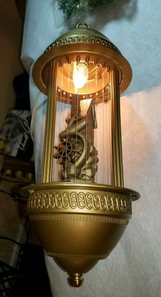 Vintage Motion Oil Rain Lamp Old Grist Mill Hanging Swag Lamp Can Oil,  Greenery