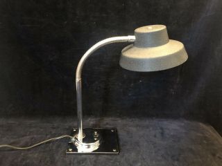 Tensor Vintage Goose Neck Desk Lamp Mid Century Modern Chrome Base Dual Bulbs