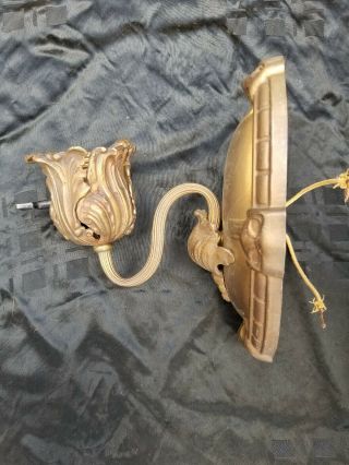 Vintage Single Wall Sconce Metal Solid Brass Circa 1920 For Restoration