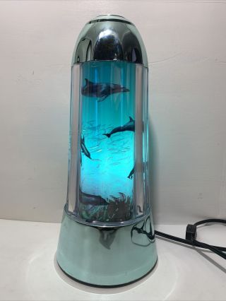 Rotating Dolphin Aquarium Lamp Spencers Gifts Rabbit Tanaka 1994 Rare