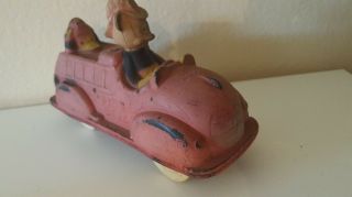 Vintage Sun Rubber Mickey Mouse Fire Truck