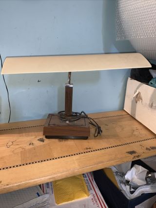 Vintage Mid Century Panasonic Gooseneck Wood Ish Desk Lamp Fs - 300e