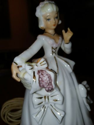 Vintage I W Rice & Co (irice) Art Deco Porcelain Lady Night Light Made In Japan