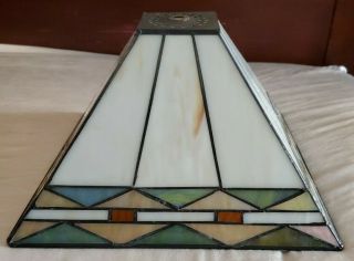 Vintage Tiffany Style Stained Glass Lamp Shade Mission Style