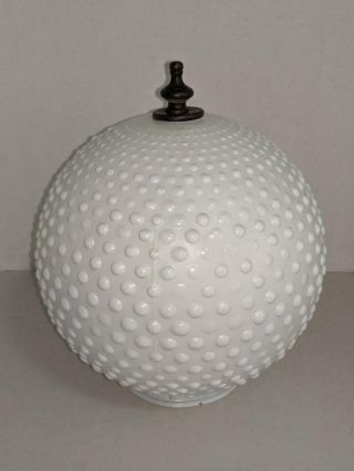 Vintage White Milk Glass Hobnail Globe Ceiling Light Shade Cover Fixture - 1020sh