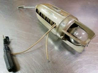 Vintage Lucas England No.  100 Car Torpedo Inspection Lamp Work Trouble Light,  12v