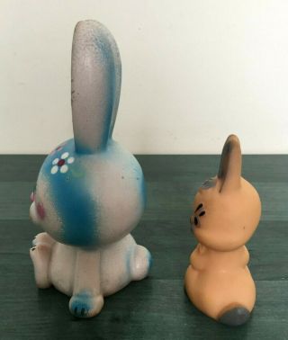 Rare Soviet Vintage Rubber Toy 2 hares,  rabbit USSR Kids Collectible RUSSIA 2