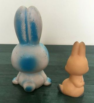 Rare Soviet Vintage Rubber Toy 2 hares,  rabbit USSR Kids Collectible RUSSIA 3