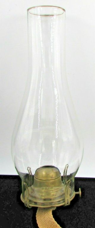 Antique No.  2 Rayo Queen Anne Oil Kerosene Lamp Burner,  Clear Glass Chimney