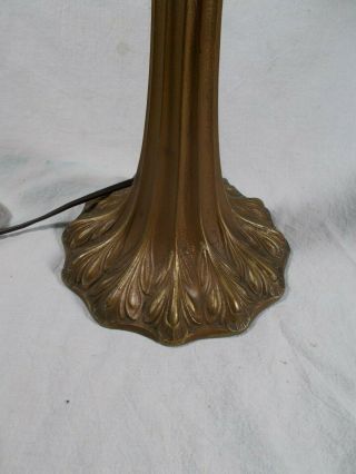 Vintage Push Button Socket Art Nouveau Bronze patina Electric Table Lamp c1920s 2