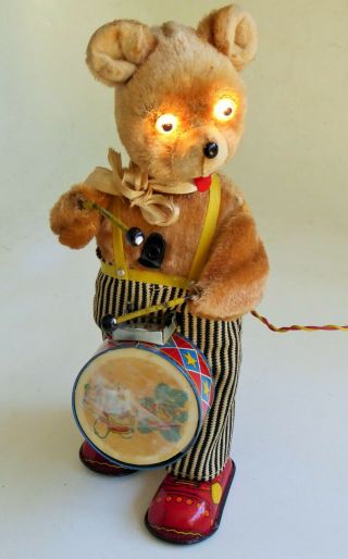 Vintage Cragstan Japan Barney Bear The Drummer Boy Battery Operated Toy