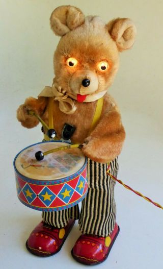 VINTAGE CRAGSTAN JAPAN BARNEY BEAR THE DRUMMER BOY BATTERY OPERATED TOY 2