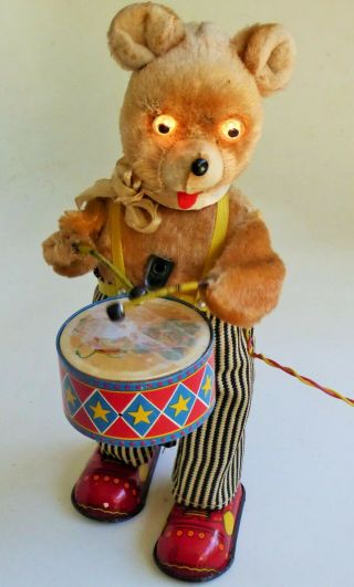 VINTAGE CRAGSTAN JAPAN BARNEY BEAR THE DRUMMER BOY BATTERY OPERATED TOY 3