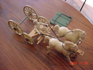 Vintage 1950,  S Ideal Toy Wagon Parts Horses Roy Rogers Wheels