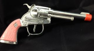 Vintage Halco Metal Die Cast Toy Cap Gun Pistol Pink Handle Pop Gun