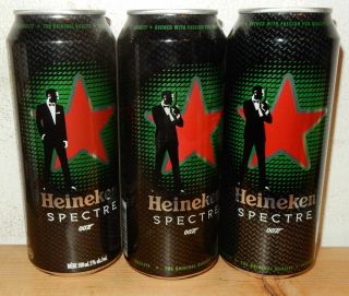 3 Heineken James Bond 007 Spectre Beer Cans From Holland (50cl)