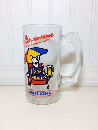1987 Bud Light Spuds Mackenzie Beer Glass Mug The Party Animal