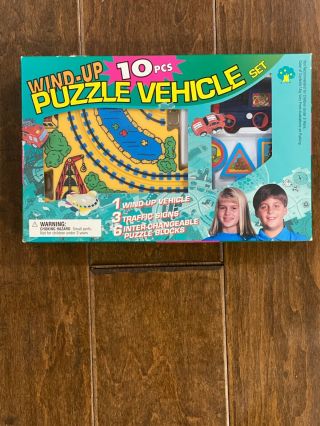 Vintage Plas - Toy Wind Up Puzzle Vehicle Train Set 9281t 1992