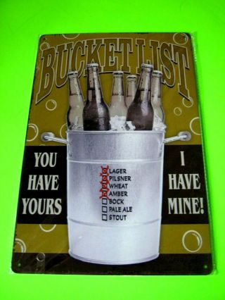 Bucket List Metal Tin Beer Sign Wall Decor Home Den Club Bar Pub Plaque Poster