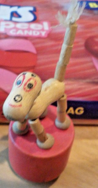 Vintage Push Puppet Collapsible Dog Thumb Toy