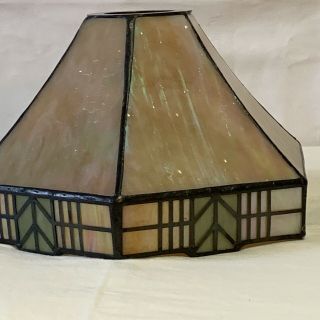 Vintage Stained Glass Lamp Shade,  Mission,  Arts & Crafts,  Slag Glass