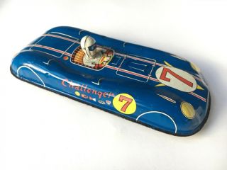 Challenger 7 Race Car Japan Vintage Tin Plate Friction