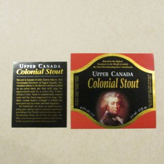 Upper Canada Brewing Colonial Stout Beer Label Toronto - Canada