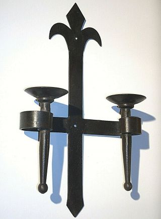 Vintage Spanish Revival Wrought Iron Candle Sconce