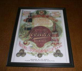 Christian Moerlein Brewing Company Framed Color Ad Prints - Your Choice