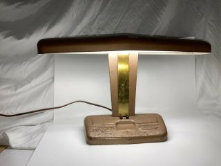 Vintage Metal Desk Lamp Tan Mid - Century Modern Art Deco -,  Make Offer